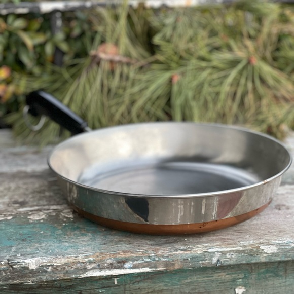 RevereWare Vintage 10 Inch Skillet Fry Pan Copper Bottom Clinton USA - Picture 7 of 7